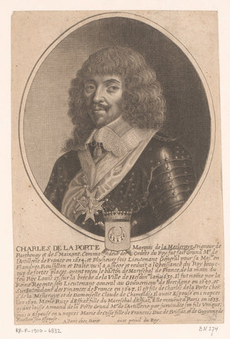 Portret van Armand-Charles de La Porte de La Meilleraye, Pierre Daret, Pierre Daret, 1652 - 1656 Canvas Print