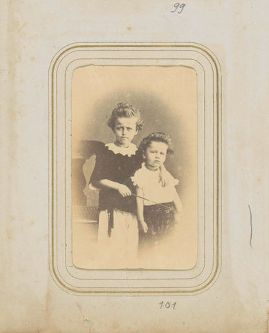 Portrait of two young children, anonymous, c. 1860 - c. 1880 Canvas Print