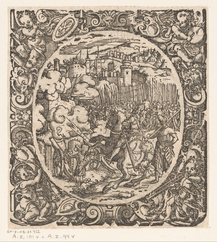 Attack of a city, Jost Amman, 1573 Canvas Print