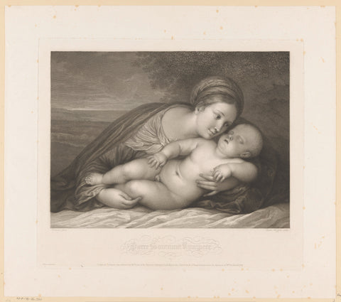 Mary with Sleeping Child in Landscape, Raphael Morghen, 1814 Canvas Print