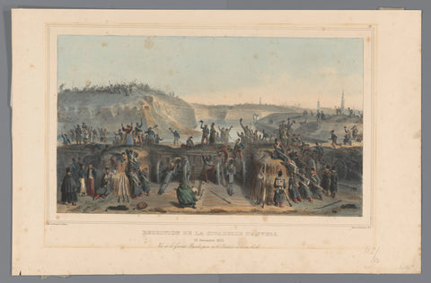 Surrender of the Citadel of Antwerp, 1832, Denis Auguste Marie Raffet, 1833 Canvas Print