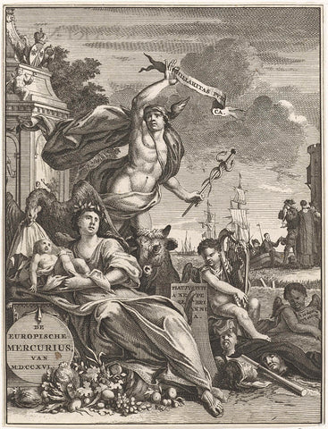 Title page for the Europian Mercury of 1716, anonymous, 1716 Canvas Print