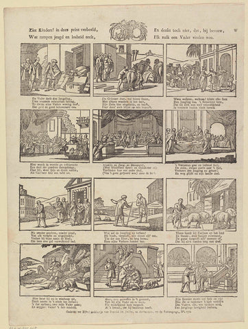 Looks kids! depicted in deez' print, / What disasters youth and looseness cultivation, / And does not think that, by repentance, / Each such a father would find, David le Jolle, 1814 - c. 1820 Canvas Print