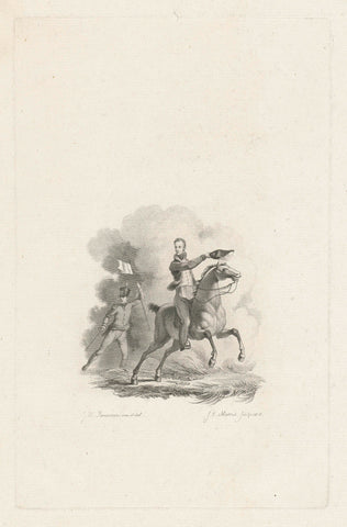 Prince of Orange on horseback, 1815, Jacob Ernst Marcus, 1816 Canvas Print