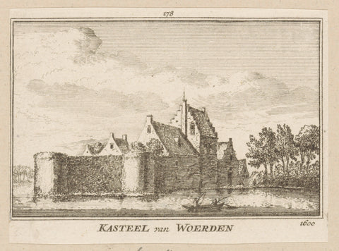 View of Woerden Castle, 1600, Abraham Rademaker, 1725 - 1803 Canvas Print