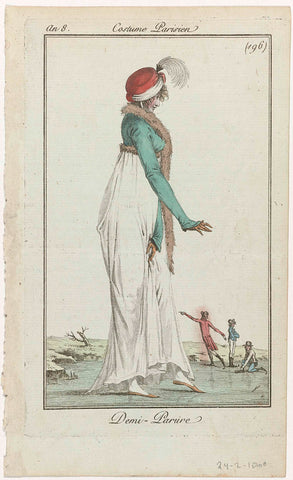 Journal des Dames et des Modes, Costume Parisien, 24 February 1800, Year 8, (196) : Demi-Parure, anonymous, 1800 Canvas Print