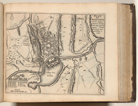 Map of the siege of Charleroi, 1693, anonymous, 1693 - 1696 Canvas Print