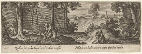 Woodcock Hunting, Philips Galle (attributed to workshop of), 1582 - 1633 Canvas Print