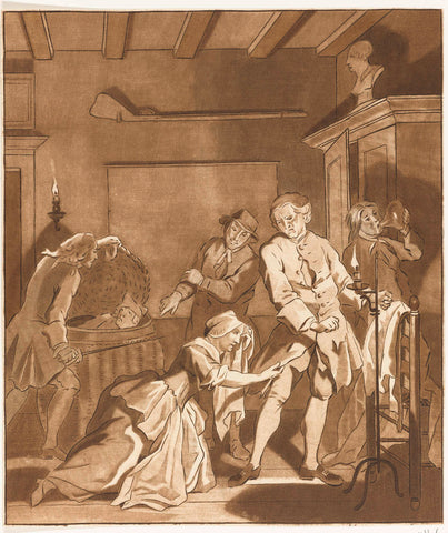 Discovery of a lover, Benjamin Martini, 1777 - 1780 Canvas Print