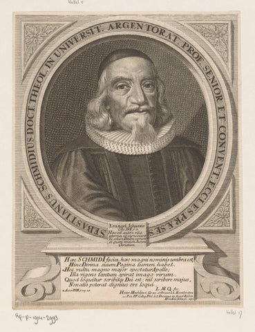 Portrait of Sebastian Schmidt, Johann Friedlein, 1693 Canvas Print