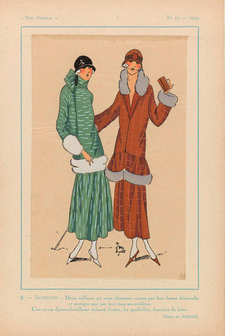 Très Parisien, 1923, No. 10: 8. - SPORTS. - Deux tailleurs..., anonymous, 1923 Canvas Print