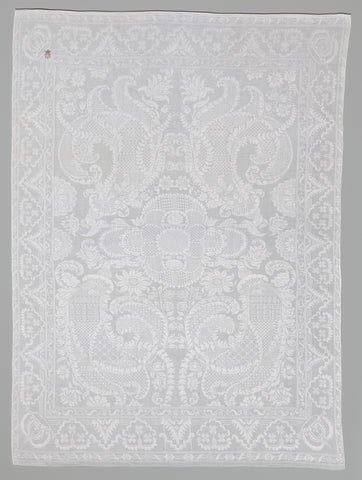 Linen damask napkin with a lace pattern, c. 1725 - c. 1735 Canvas Print