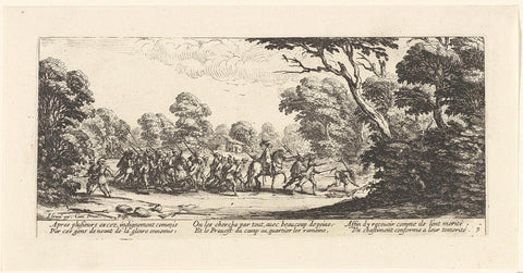 Detection of soldiers who misbehaved, Jacques Callot, 1633 Canvas Print