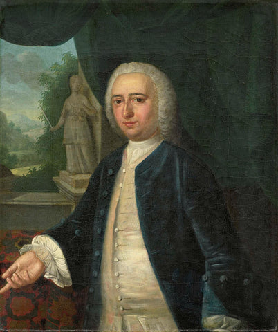 Portrait of Johan Willem Parker, Lord of Saamslag, Geersdijk, Wissekerke, Cats and Soelekerke, Burgomaster of Middelburg, Deputy of Walcheren in Zeeland, Jacob Jan Nachenius, 1746 Canvas Print