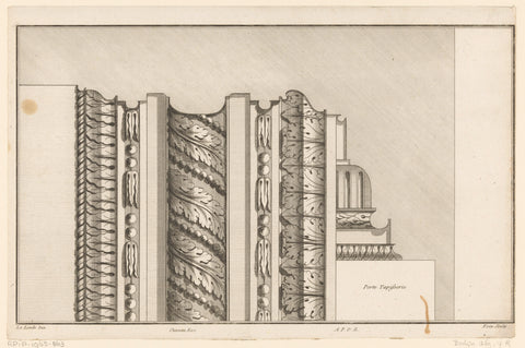 Cornice with acanthus leaves, Augustin Foin, 1784 - 1785 Canvas Print