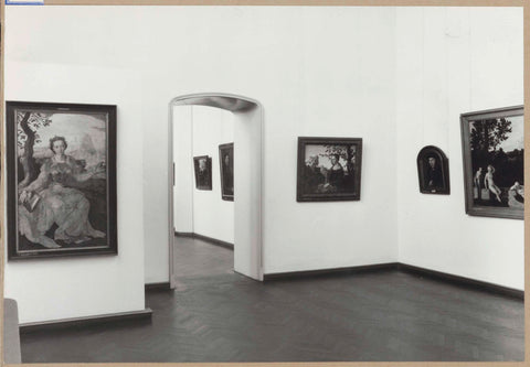 Corner of a room with four paintings and a triptych, 1961 Canvas Print