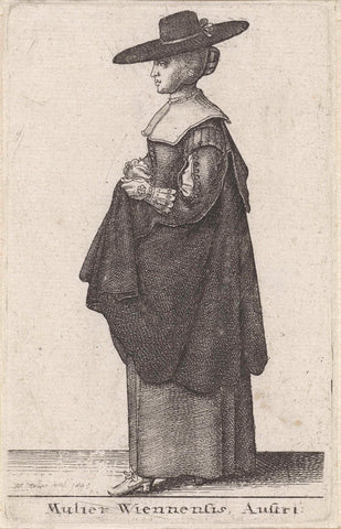 Mulier Wiennensis Austri, Wenceslaus Hollar, 1644 Canvas Print