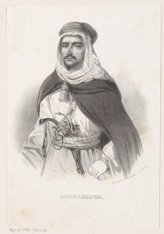 Portrait of Abd el-Kader, bey of Mascara, anonymous, 1830 - 1874 Canvas Print