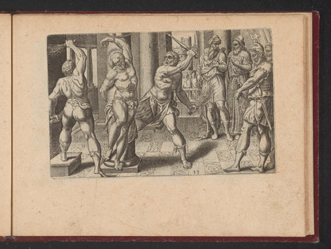 Geseling van Christus, Philips Galle (workshop of), 1573 Canvas Print