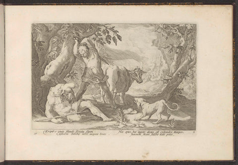 Mercurius doodt Argus, Hendrick Goltzius (workshop of), 1728 Canvas Print