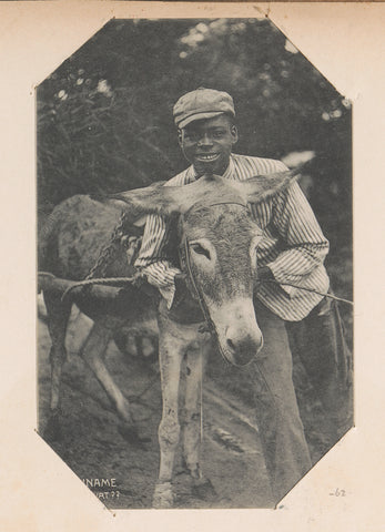 Surinamese boy with donkey, Eugen Klein, 1900 - 1910 Canvas Print