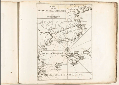 Map of the Catalan coast, c. 1702, anonymous, 1702 - 1703 Canvas Print