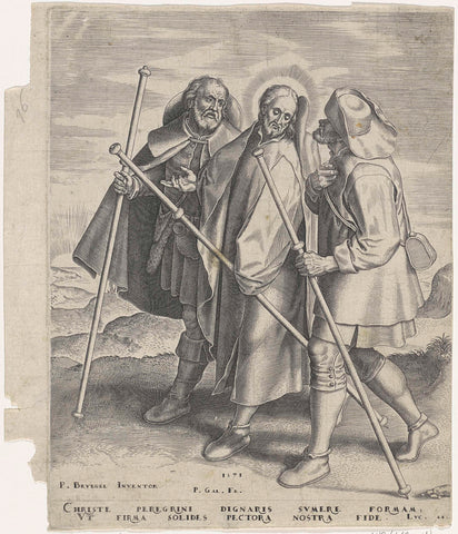 Emmaus-goers, Philips Galle, 1571 Canvas Print