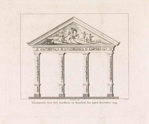 Illuminatie voor het stadhuis te Haarlem, 1799, Noach van der Meer (II) (attributed to), 1801 - 1803 Canvas Print