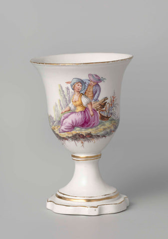 Caudle cup, Manufactuur Oud-Loosdrecht, c. 1774 - c. 1778 Canvas Print