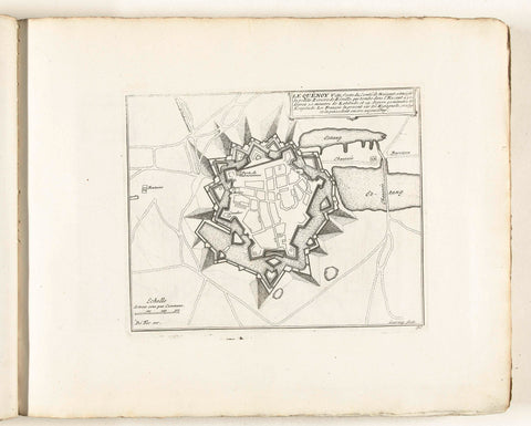 Map of le Quesnoy, c. 1702, Claude Gournay, 1702 - 1703 Canvas Print