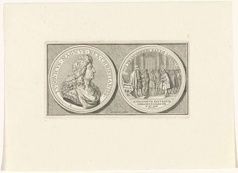 Medal with Louis XIV, Bernard Picart, 1718 Canvas Print