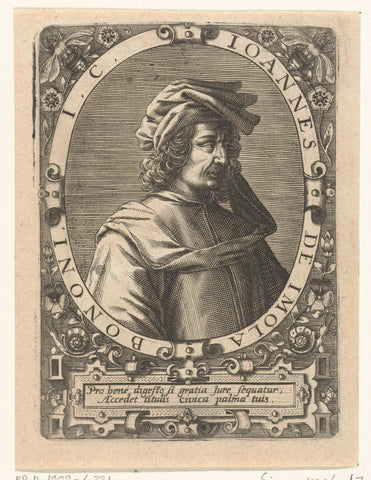 Portrait of Johannes de Imola, Theodor de Bry, c. 1597 - c. 1599 Canvas Print