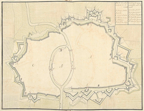 Map of Kortrijk, 1706, Samuel Du Ry de Champdoré, 1706 Canvas Print