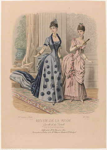 Revue de la Mode, Gazette de la Famille, dimanche 15 août 1886, 15e Année, No. 763: Etoffes de la M.on Le Houssel (...), A. Chaillot, 1886 Canvas Print