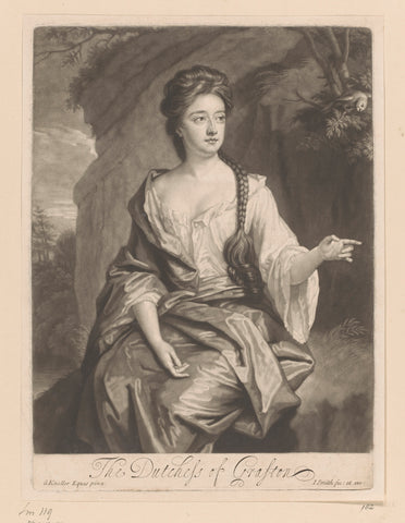 Portrait of Isabella Fitzroy, John Smith (printmaker/ publisher), 1677 - 1698 Canvas Print
