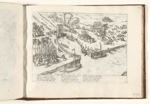 Battle at the lock of Vreeswijk, 1585, Frans Hogenberg, 1585 - 1587 Canvas Print