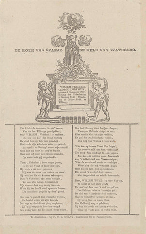 Mourning poem on the death of King William II, 1849, anonymous, 1849 Canvas Print