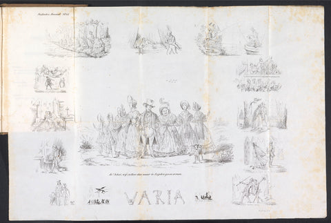 Cartoon in Leiden student almanac, 1842, Alexander Ver Huell, 1842 Canvas Print