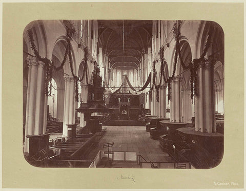 Interior of the Nieuwe Kerk, 1879, Albert Greiner, 1879 Canvas Print