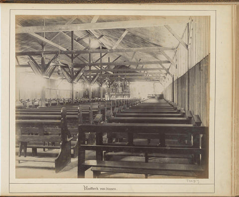 Interior of the emergency church in Batavia, anonymous, c. 1890 - c. 1910 Canvas Print