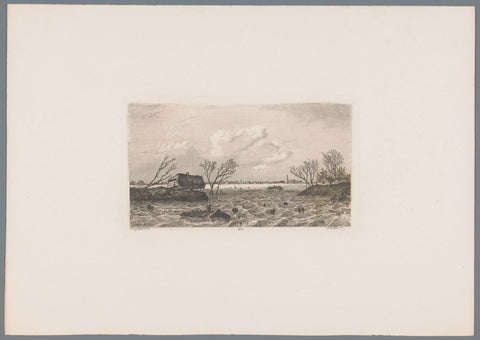 Dike breach at Dreumel, 1855, Willem Gruyter jr., 1855 Canvas Print