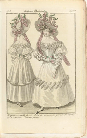 Journal des Dames et des Modes 1828, Costumes Parisiens (2620), anonymous, 1828 Canvas Print