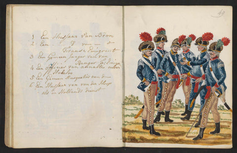 Different uniforms, S.G. Casten, 1795 - 1796 Canvas Print