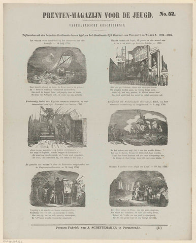 Scenes from the second stadholderless time, and the stadholder's administration of William IV and William V. 1702-1795, Jan Schuitemaker, 1850 Canvas Print