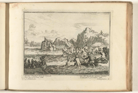 Willem III landt aan de Engelse kust, 1688, Pieter Pickaert, 1689 Canvas Print