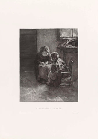 Two sitting children, Willem Steelink (I), 1887 Canvas Print