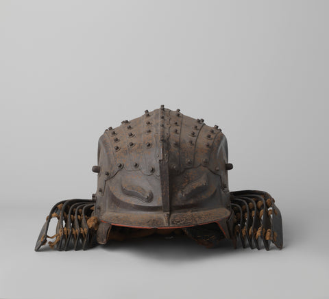 Helmet of iron with silver inlaid, anonymous, 1600 - 1868 Canvas Print