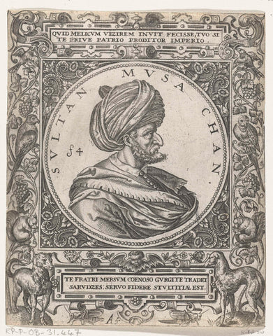 Portrait of the Sultan Musa Khan, Theodor de Bry, 1596 Canvas Print