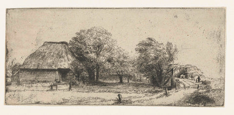 Orchard with a barn, anonymous, 1630 - 1700 Canvas Print