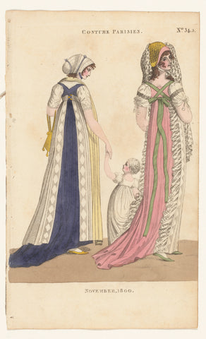 Magazine of Female Fashions of London and Paris, Costume Parisien, No 34.3, November, 1800, Richard Phillips, 1800 Canvas Print